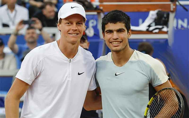 Sinner and Alcaraz smiling