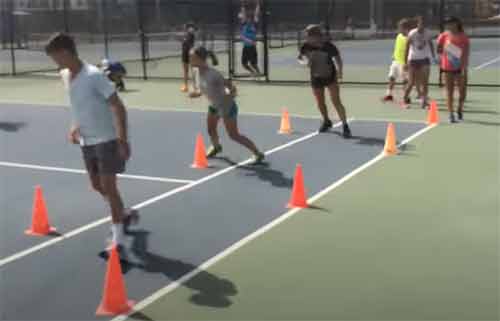 Tennis footwork drills with cones