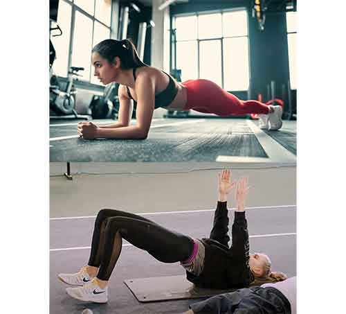 Front and reverse planks for tennis